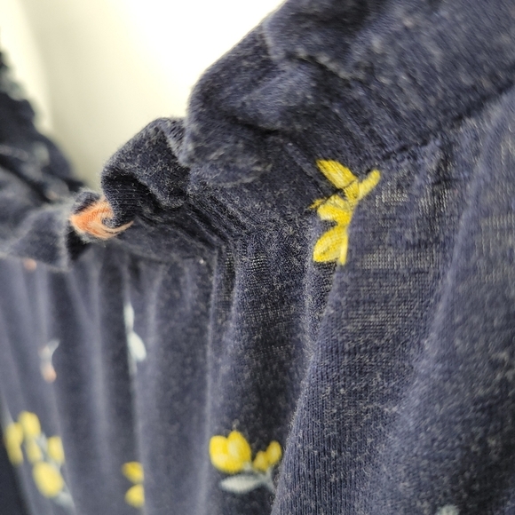 Torrid Womens Navy Ditsy Super Soft Slub Tiered Off the Should Top Size 4X - Picture 8 of 12